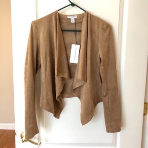 Katherine Barclay Draped Faux-Suede Jacket